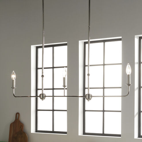 Pallas 3 Light 4.5 inch Polished Nickel Chandelier Linear Ceiling Light